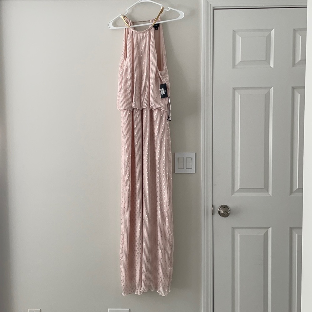NEW MSK pleated light pink maxi dress